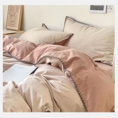 A类水洗棉纯棉全棉床上四件套床单床品被套高级简约床笠2023新款4