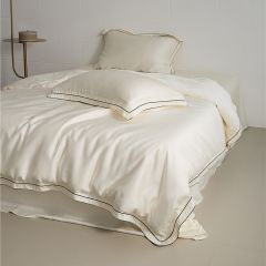 纵享丝滑100支长绒棉贡缎全棉纯棉轻奢纯色四件套